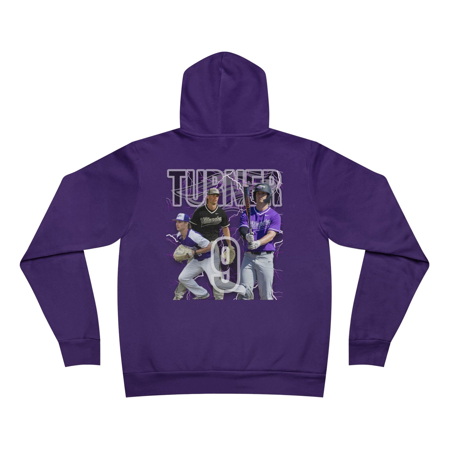 #9 TURNER - Grand Slam Baseball Hoodie for Fans - Unisex Sponge Fleece Pullover